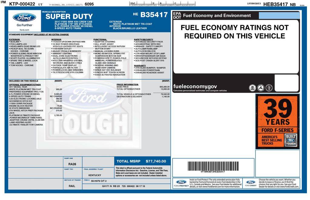 2017 Ford Super Duty F-350 Srw