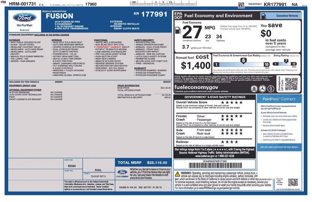 2019 Ford Fusion