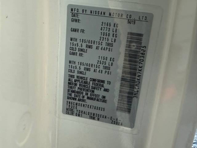 2019 Nissan Nv200 Compact Cargo