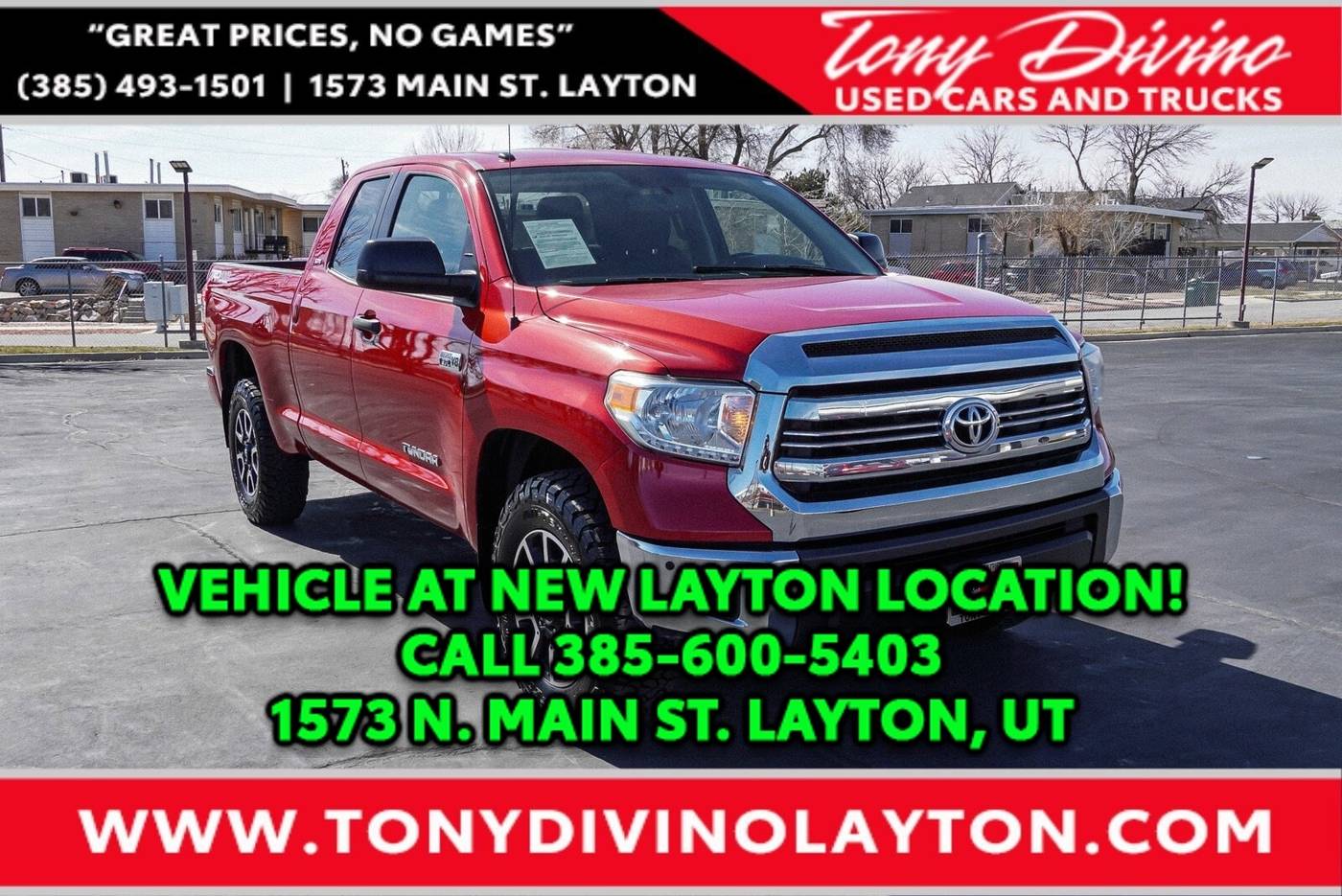 2016 Toyota Tundra SR5 — Pickup Truck — 72,535 mi — Riverdale, UT