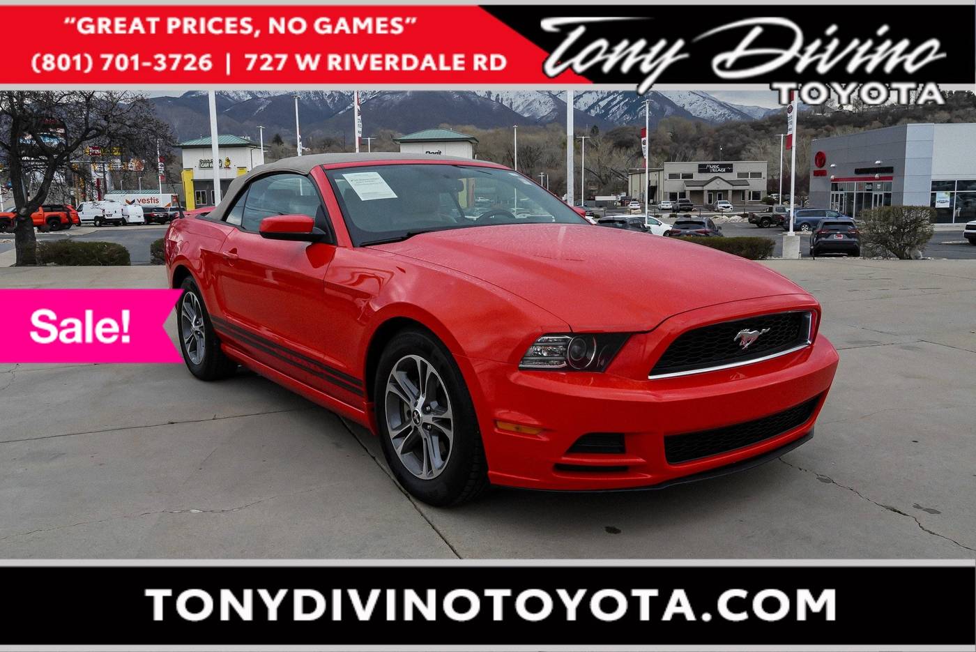 2013 Ford Mustang V6 Premium — Convertible — 89,828 mi — Riverdale, UT