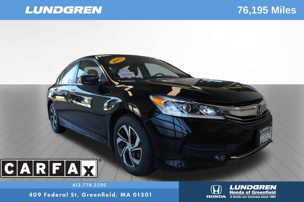2017 Honda Accord LX — Sedan — 76,195 mi — Greenfield, MA