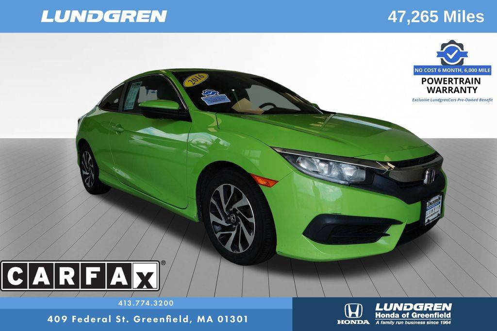 2016 Honda Civic LX — Coupe — 47,198 mi — Greenfield, MA