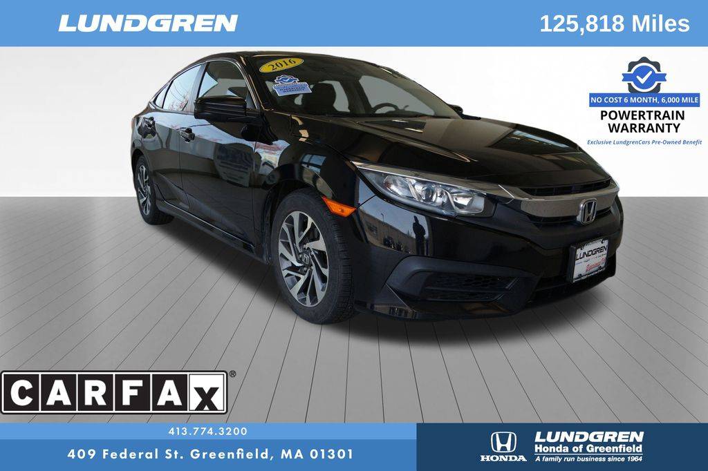 2016 Honda Civic EX — Sedan — 125,818 mi — Greenfield, MA