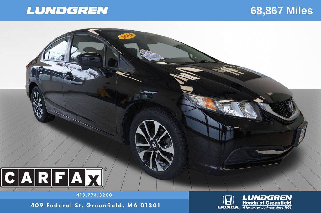 2015 Honda Civic EX — Sedan — 68,867 mi — Greenfield, MA