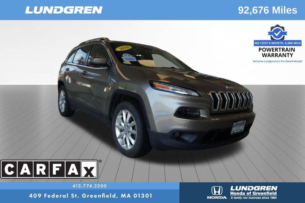 2016 Jeep Cherokee Limited — SUV — 92,676 mi — Greenfield, MA