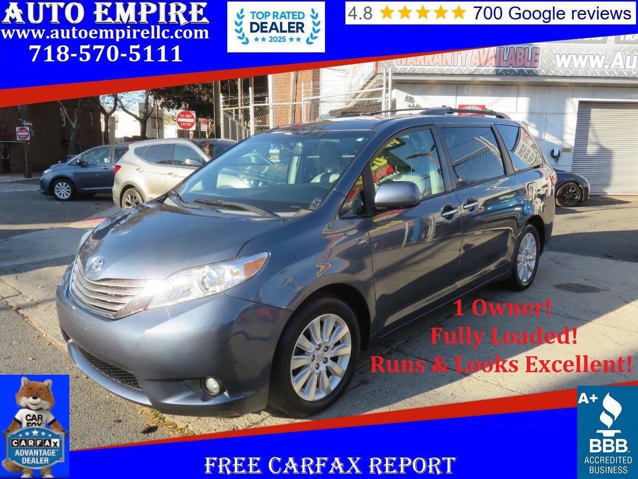 2016 Toyota Sienna XLE — Minivan — 161,092 mi — Brooklyn, NY