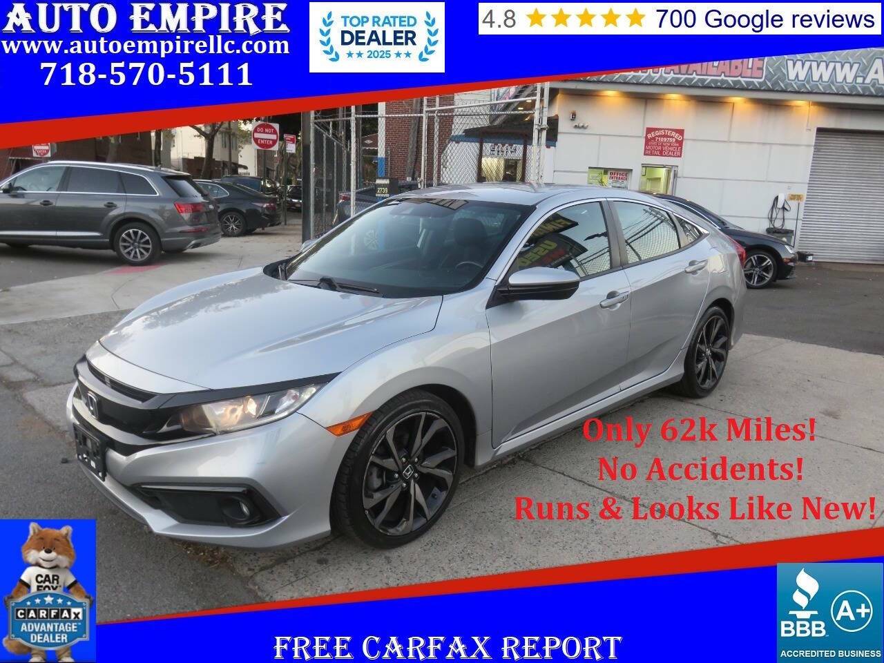 2019 Honda Civic Sport — Sedan — 62,000 mi — Brooklyn, NY