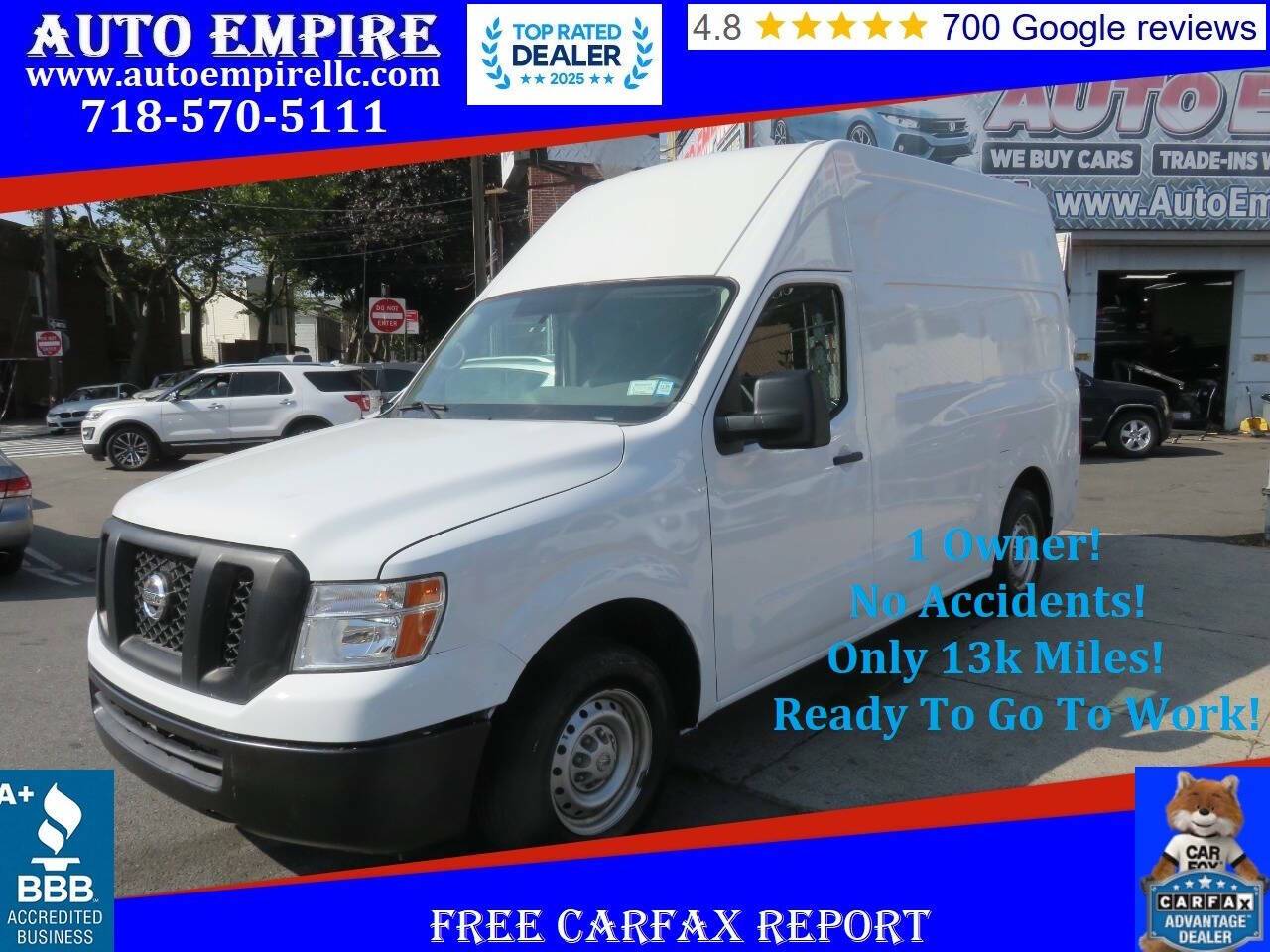 2019 Nissan NV Cargo NV2500 HD S — Cargo Van — 13,697 mi — Brooklyn, NY