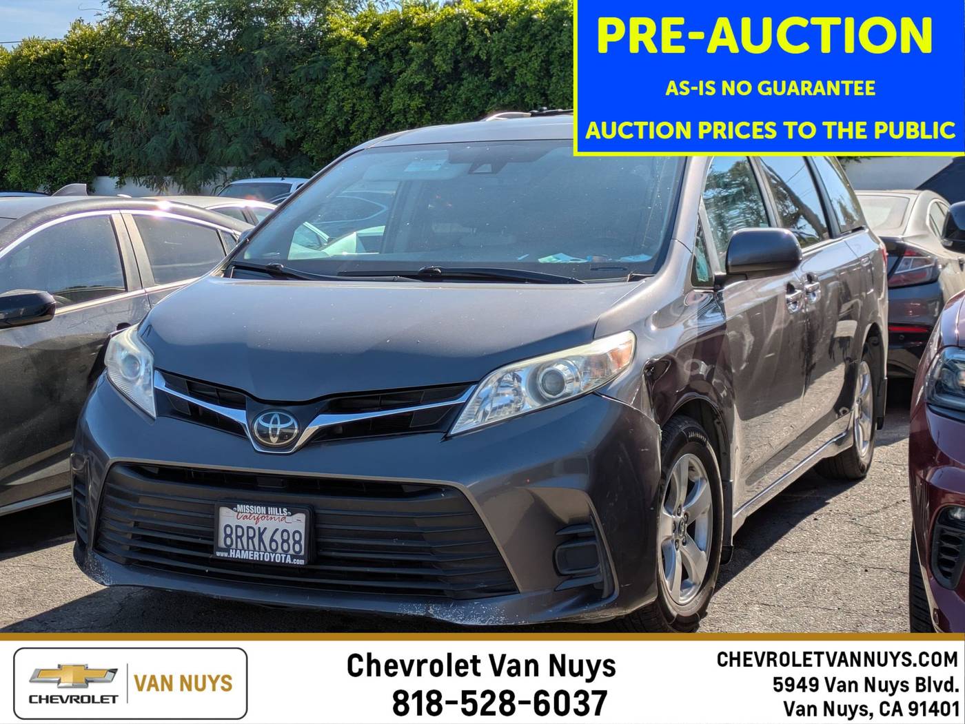 2020 Toyota Sienna LE — Minivan — 169,179 mi — Van Nuys, CA