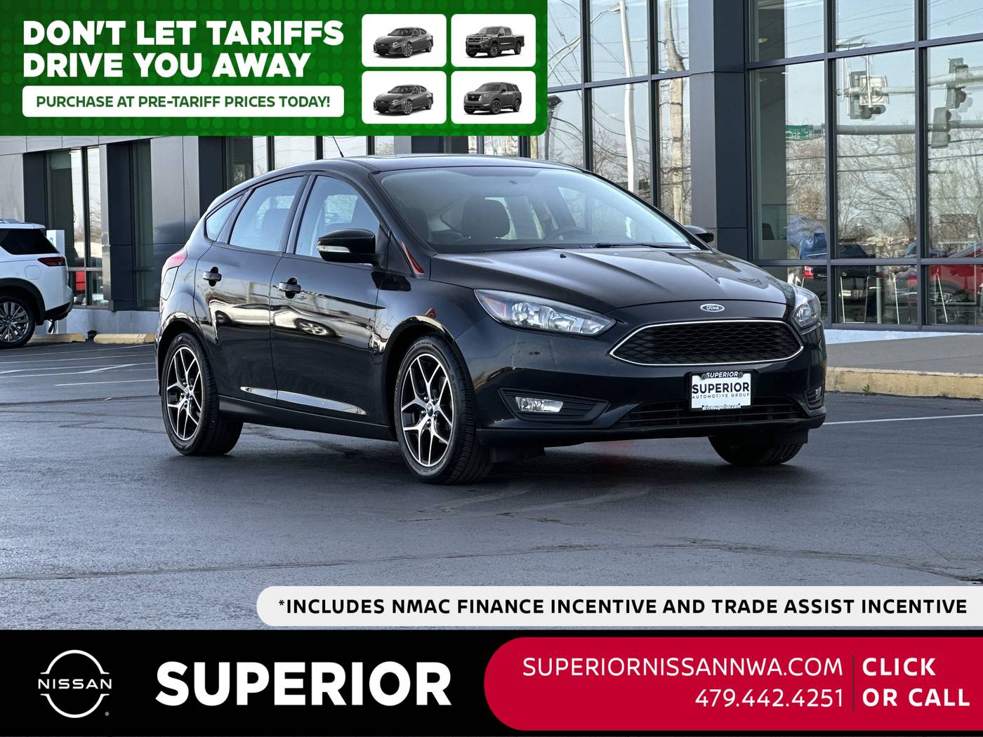 2017 Ford Focus SEL — Hatchback — 93,485 mi — Fayetteville, AR