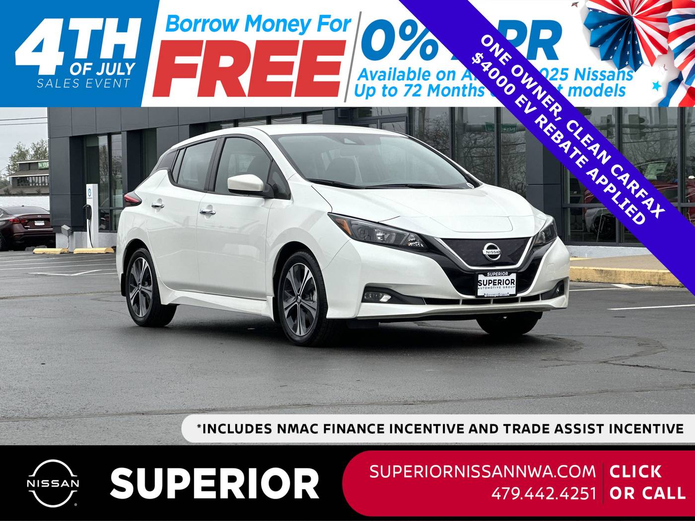 2022 Nissan LEAF SV — Hatchback — 19,577 mi — Fayetteville, AR