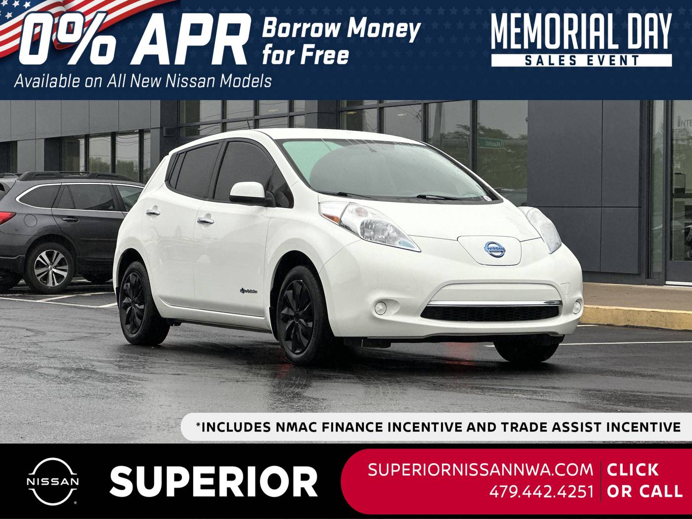 2017 Nissan LEAF S — Hatchback — 76,613 mi — Fayetteville, AR