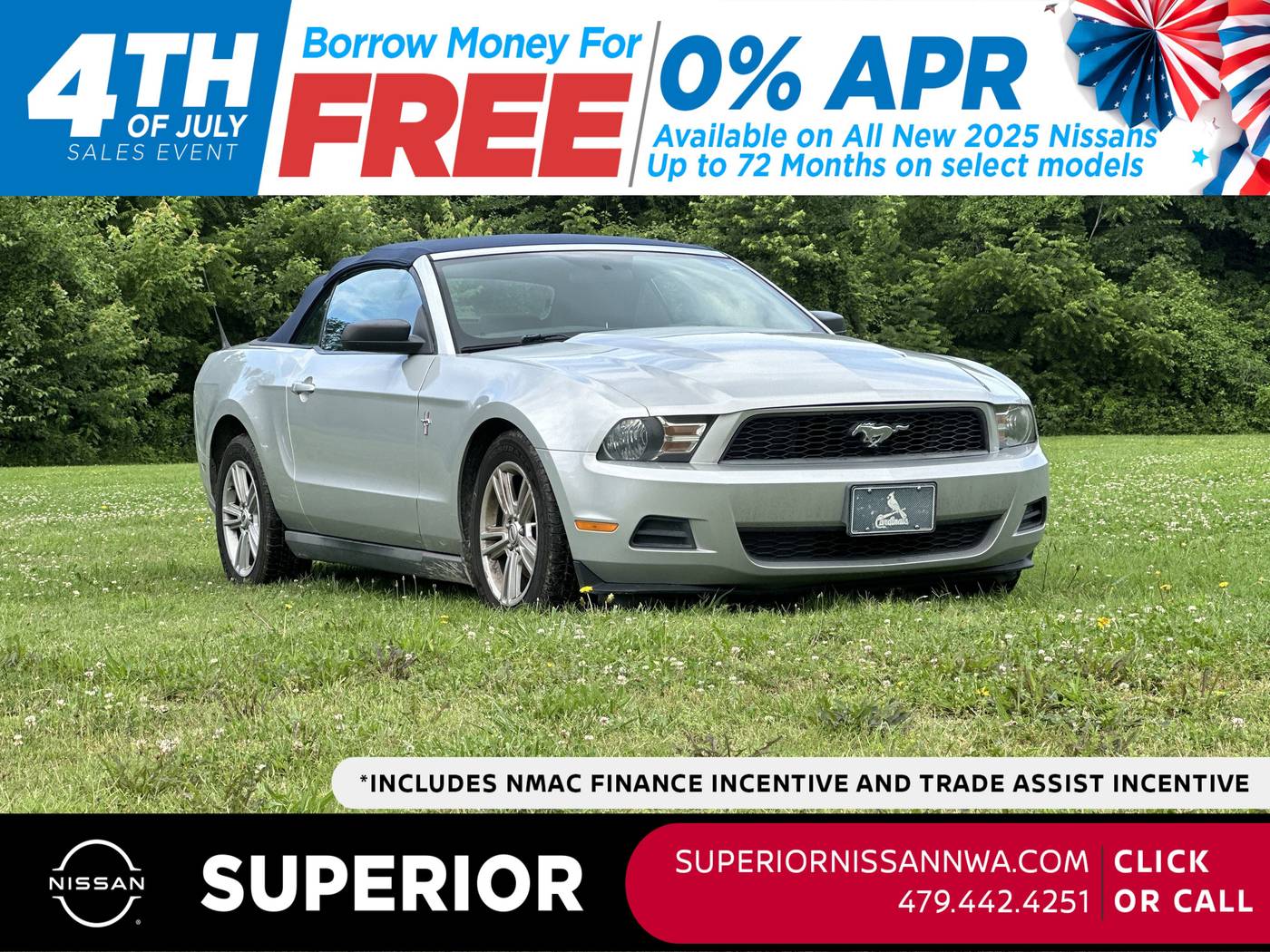 2010 Ford Mustang V6 — Convertible — 100,149 mi — Fayetteville, AR