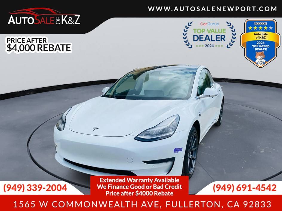 2019 Tesla Model 3 Long Range — Sedan — 81,826 mi — Fullerton, CA