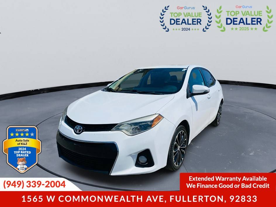 2016 Toyota Corolla S — Sedan — 108,560 mi — Fullerton, CA