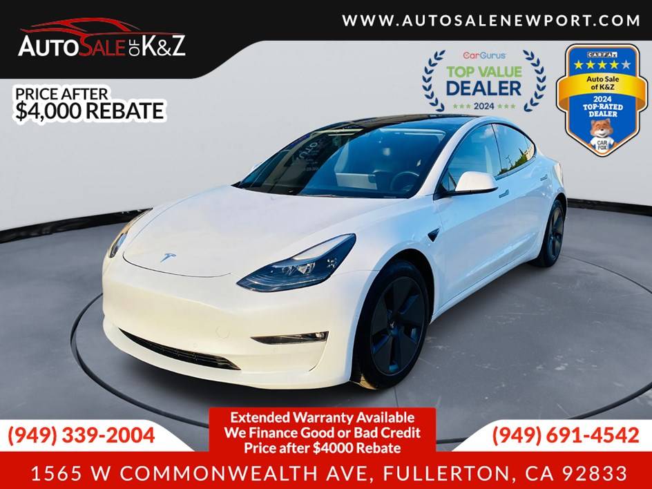 2022 Tesla Model 3 Long Range — Sedan — 88,900 mi — Fullerton, CA