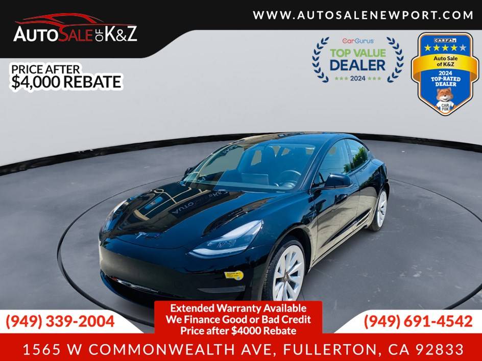 2022 Tesla Model 3 Long Range — Sedan — 51,125 mi — Fullerton, CA
