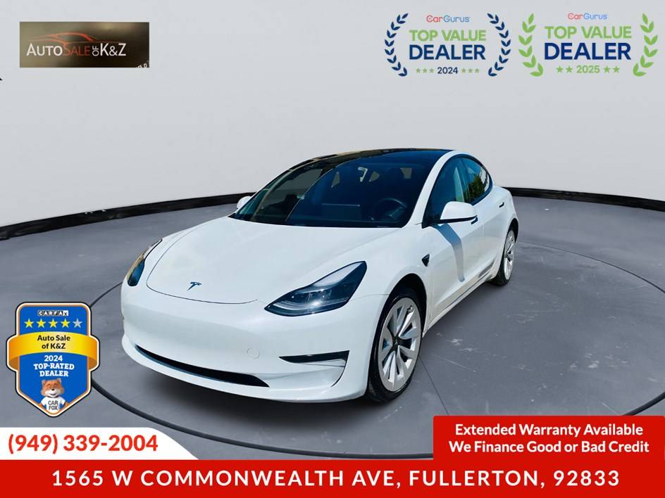 2021 Tesla Model 3 Long Range — Sedan — 86,668 mi — Fullerton, CA