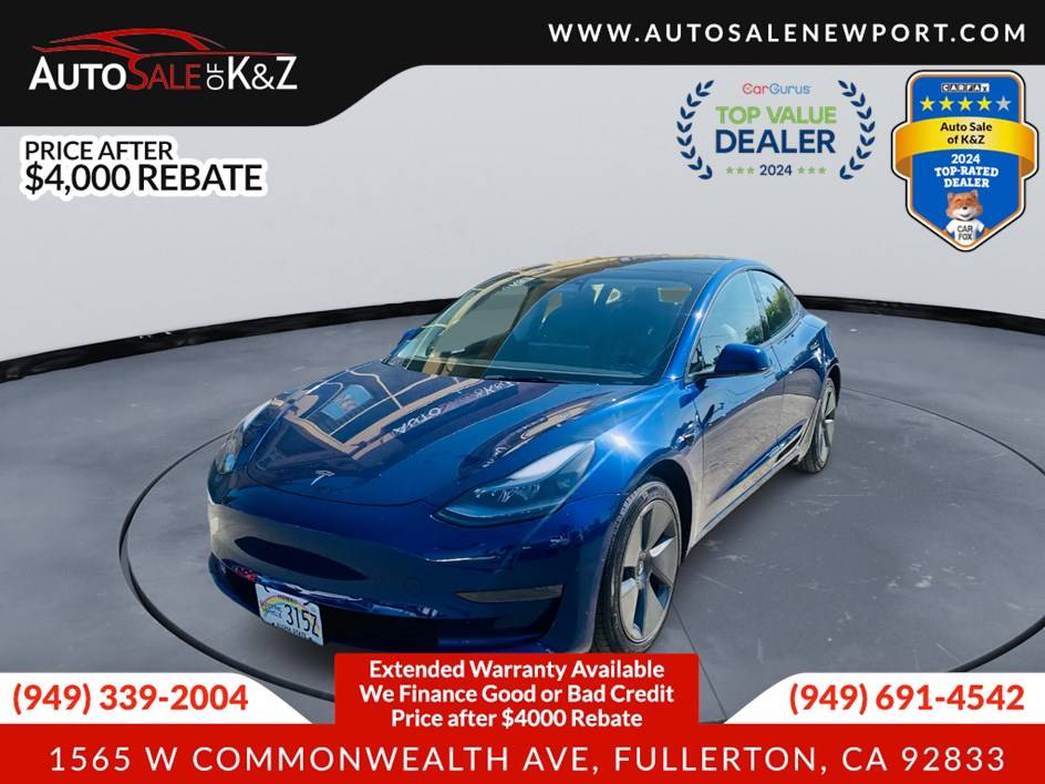 2022 Tesla Model 3 Standard Range Plus — Sedan — 12,751 mi — Fullerton, CA