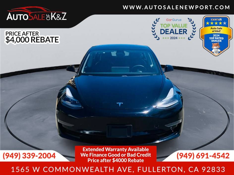 2021 Tesla Model 3 Long Range — Sedan — 55,552 mi — Fullerton, CA