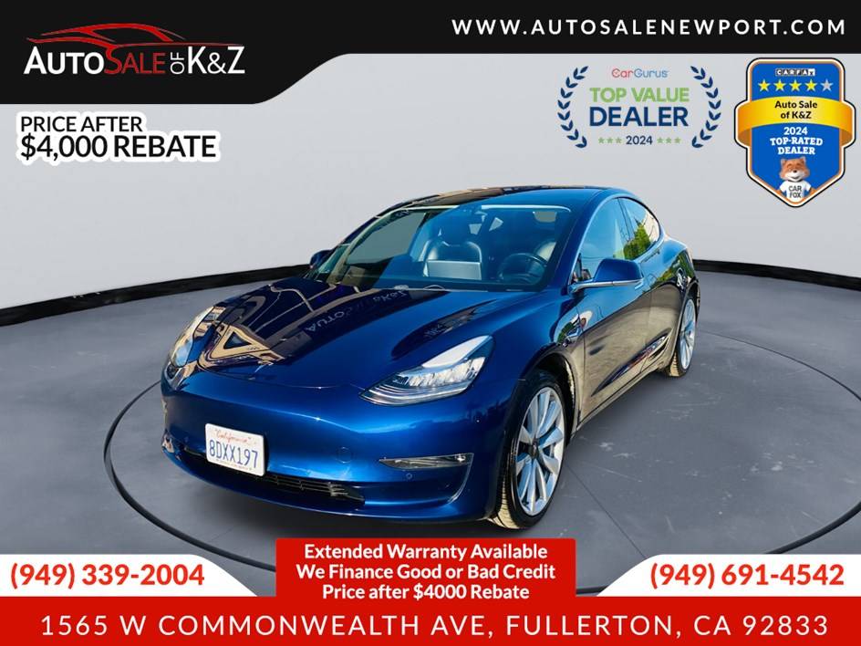 2018 Tesla Model 3 Long Range — Sedan — 117,596 mi — Fullerton, CA