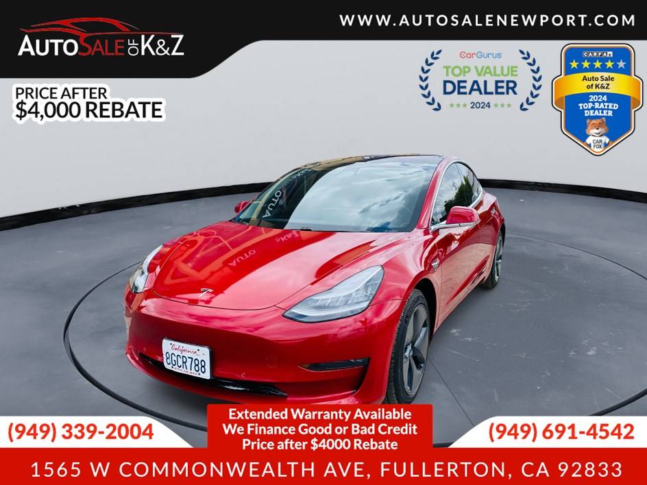 2018 Tesla Model 3 Long Range — Sedan — 67,156 mi — Fullerton, CA