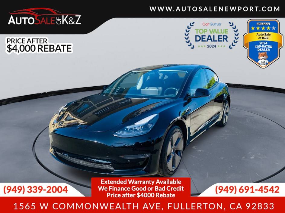 2022 Tesla Model 3 Standard Range Plus — Sedan — 27,667 mi — Fullerton, CA