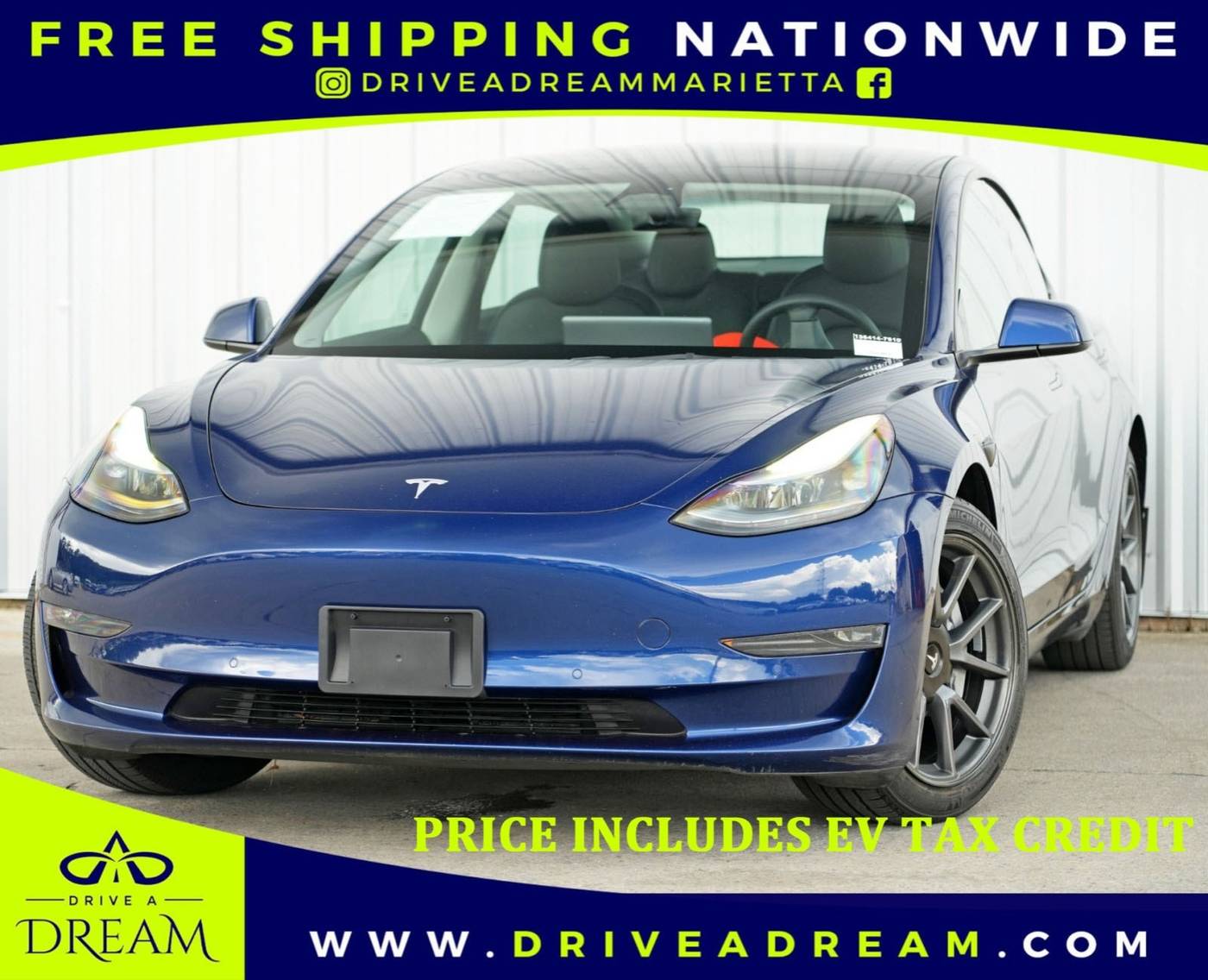2022 Tesla Model 3 Long Range — Sedan — 59,107 mi — Marietta, GA