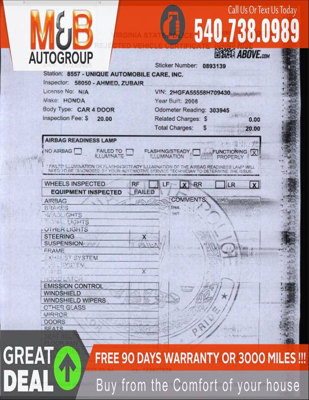 2008 Honda Civic Si — Sedan — 31,500 mi — Bealeton, VA
