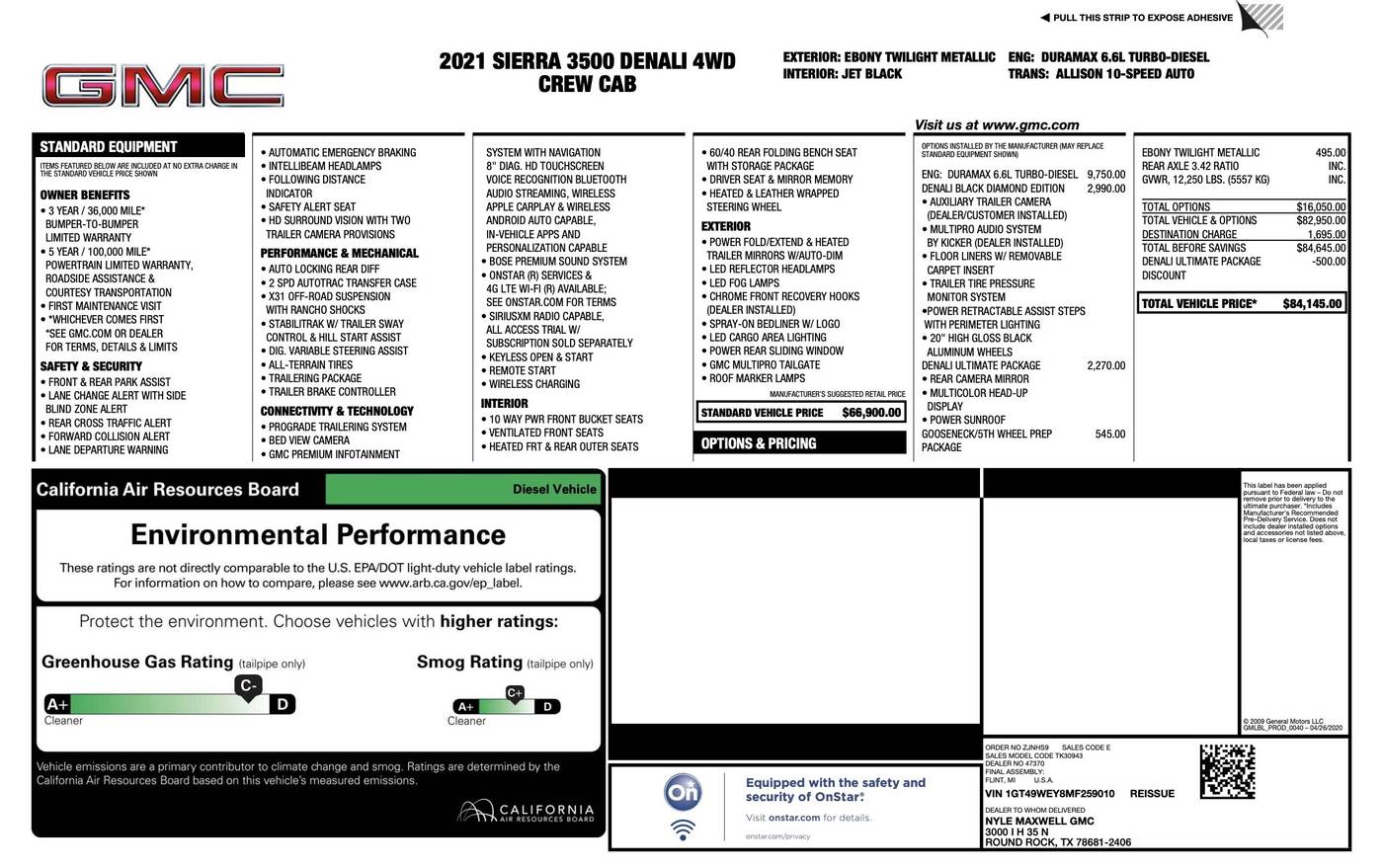 2021 GMC Sierra 3500HD Denali — Pickup Truck — 58,466 mi — Alvin, TX
