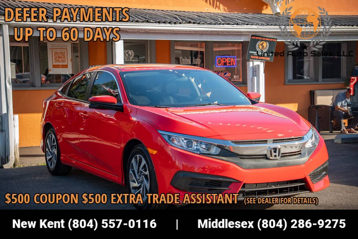 2017 Honda Civic EX — Sedan — 74,616 mi — Providence Forge, VA