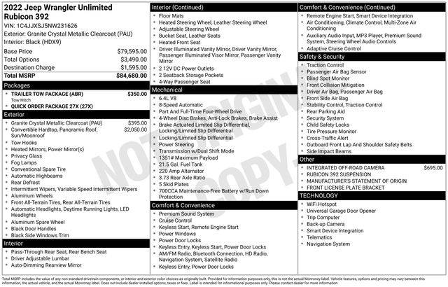 2022 Jeep Wrangler Rubicon 392