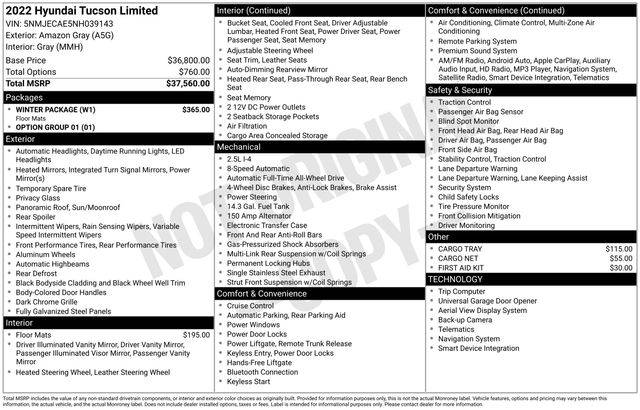 2022 Hyundai Tucson Limited — SUV — 39,554 mi — Norwalk, OH