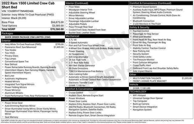 2022 Ram 1500 Limited — Pickup Truck — 51,581 mi — Norwalk, OH