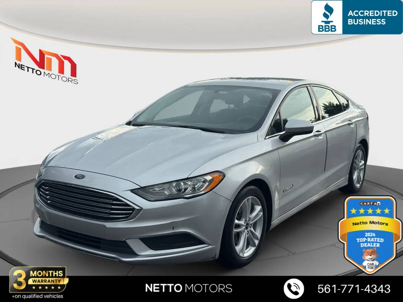 2018 Ford Fusion Hybrid SE — Sedan — 93,754 mi — West Palm Beach, FL
