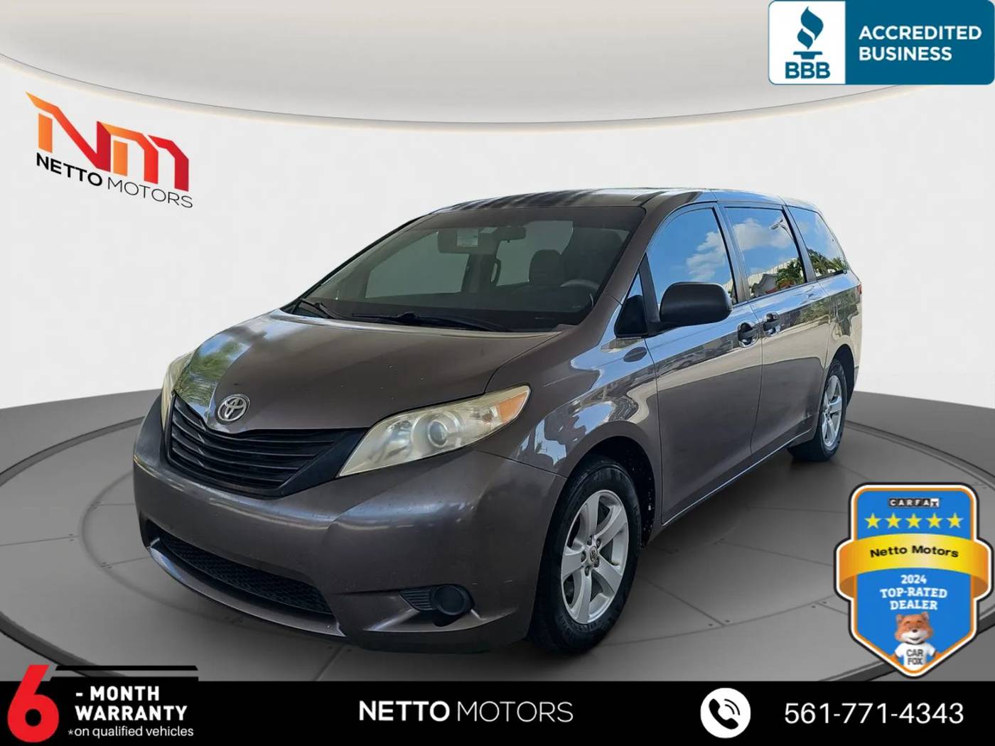 2011 Toyota Sienna Base — Minivan — 123,938 mi — West Palm Beach, FL