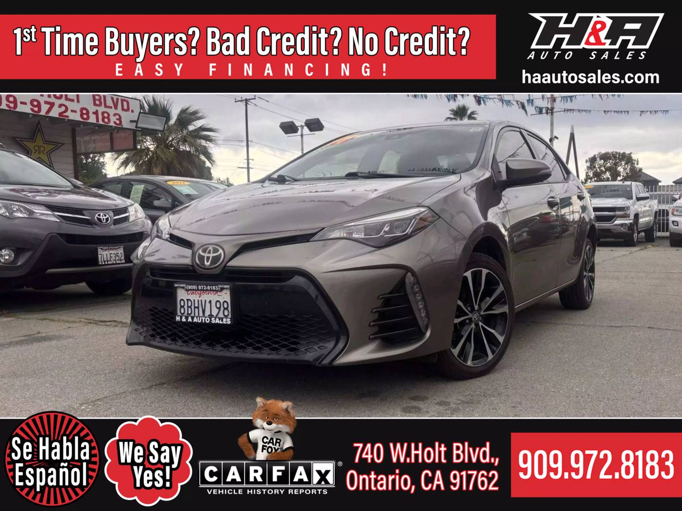2017 Toyota Corolla SE — Sedan — 149,144 mi — Ontario, CA