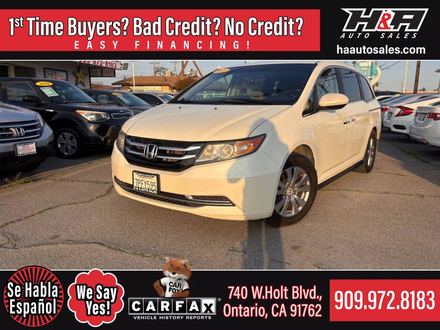 2016 Honda Odyssey SE — Minivan — 145,365 mi — Ontario, CA