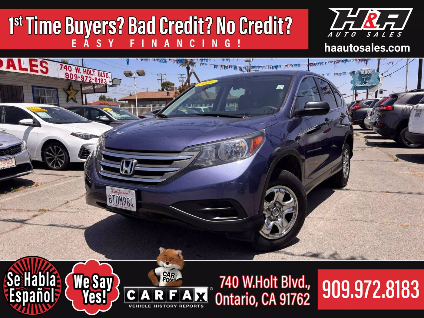 2014 Honda CR-V LX — SUV — 125,345 mi — Ontario, CA