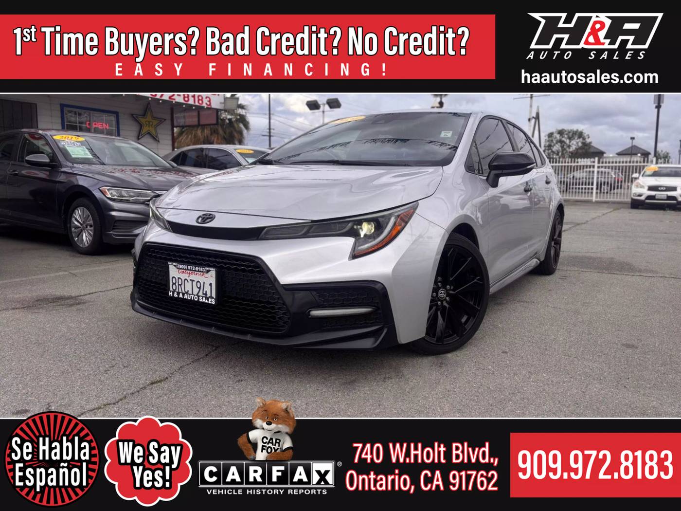 2020 Toyota Corolla SE — Sedan — 106,687 mi — Ontario, CA