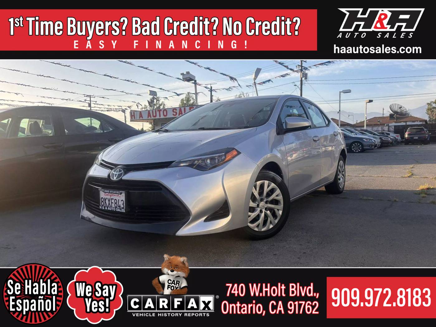 2018 Toyota Corolla LE — Sedan — 125,598 mi — Ontario, CA