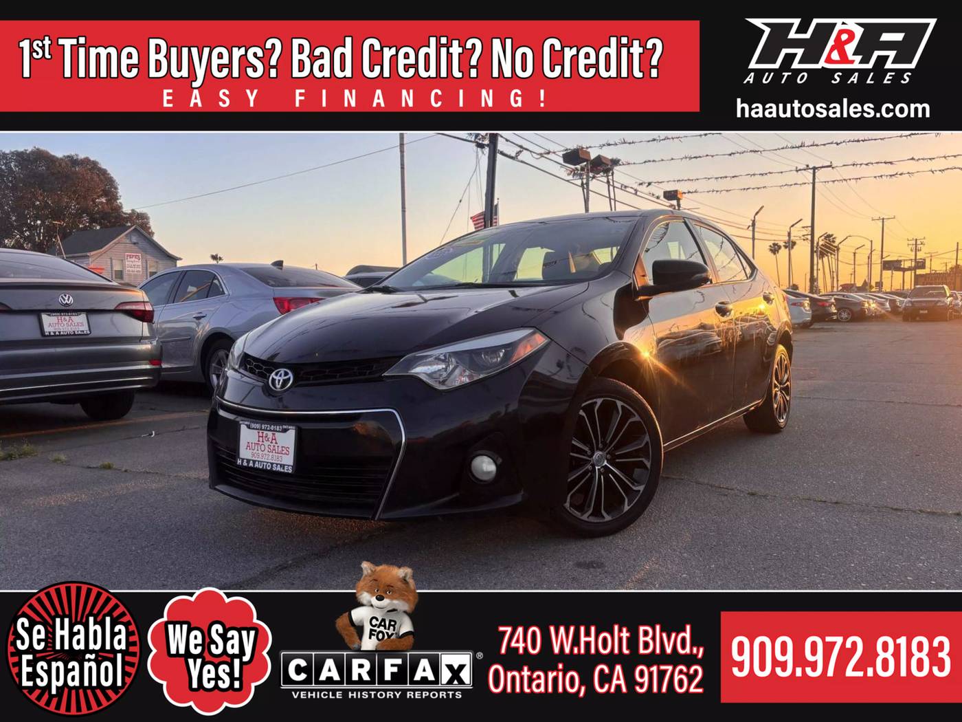 2015 Toyota Corolla LE Premium — Sedan — 172,109 mi — Ontario, CA