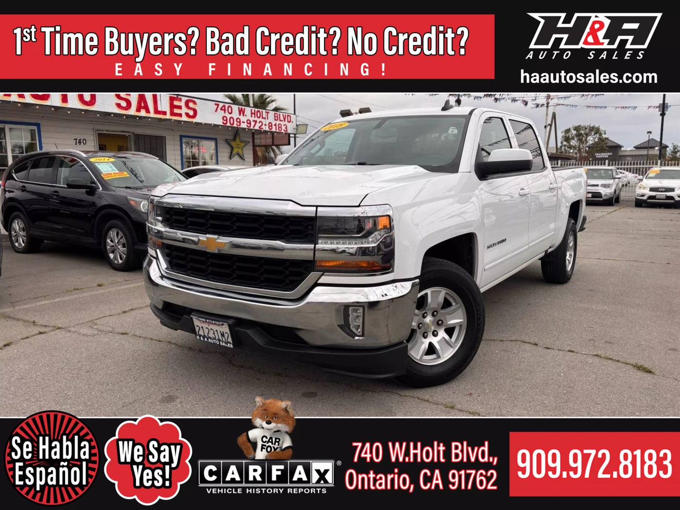 2018 Chevrolet Silverado 1500 LT — Pickup Truck — 138,498 mi — Ontario, CA