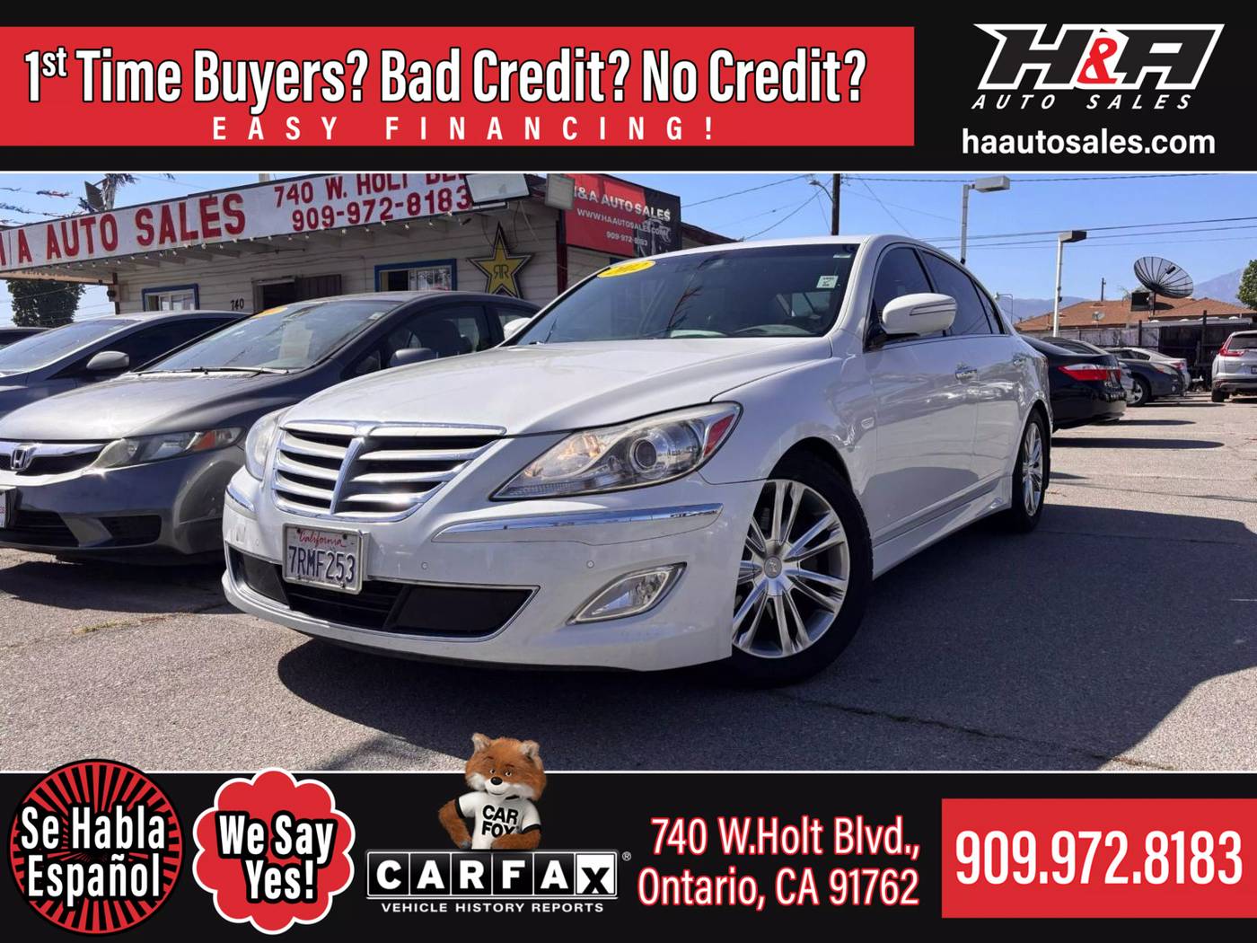 2012 Hyundai Genesis 3.8 — Sedan — 105,998 mi — Ontario, CA