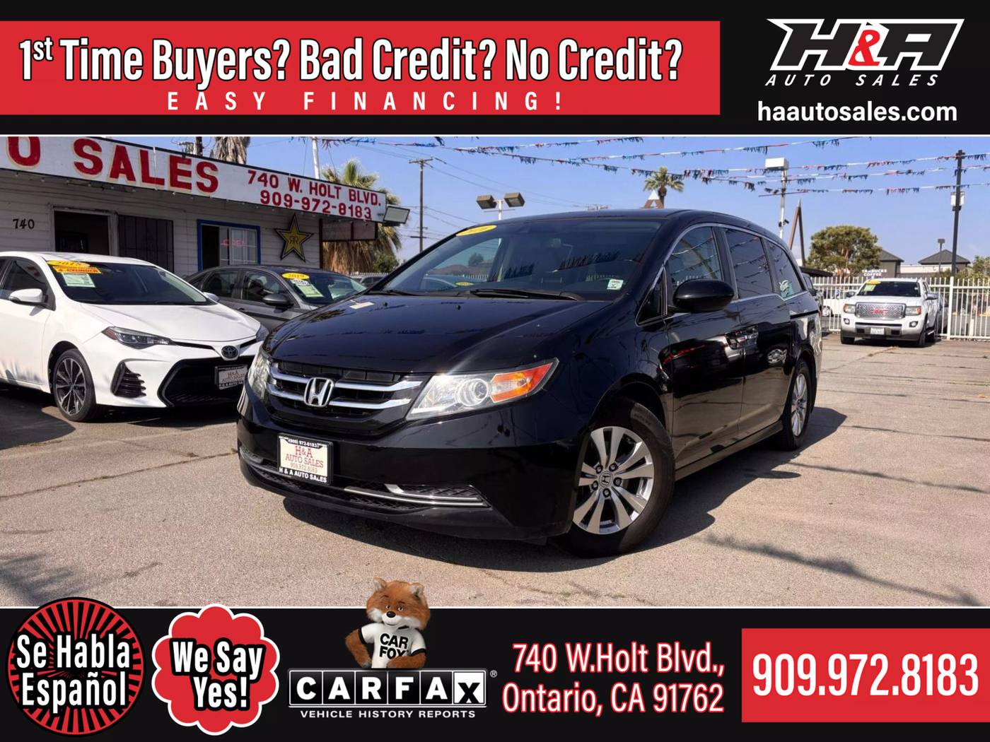 2016 Honda Odyssey EX-L — Minivan — 145,129 mi — Ontario, CA