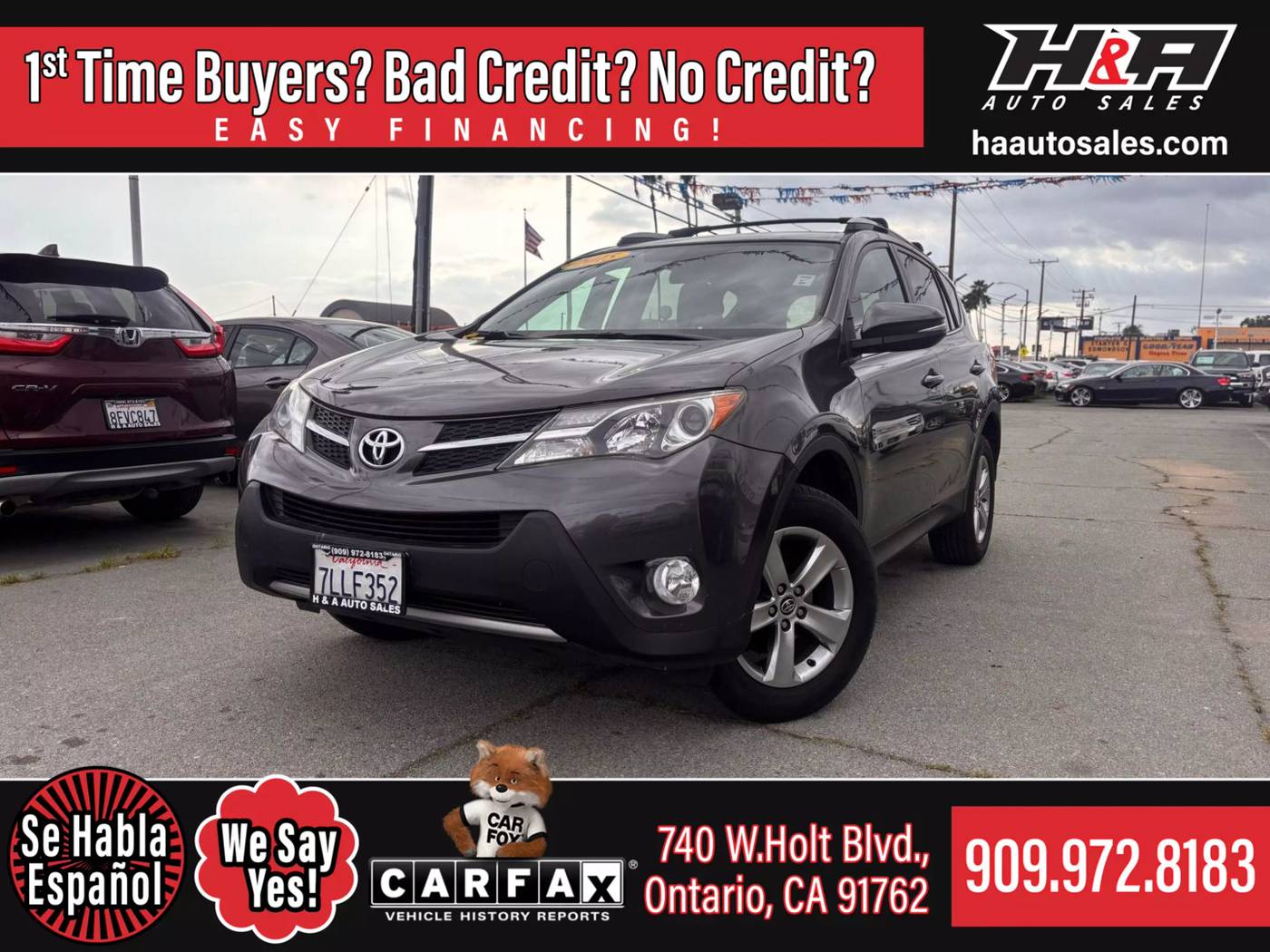 2015 Toyota RAV4 XLE — SUV — 140,299 mi — Ontario, CA