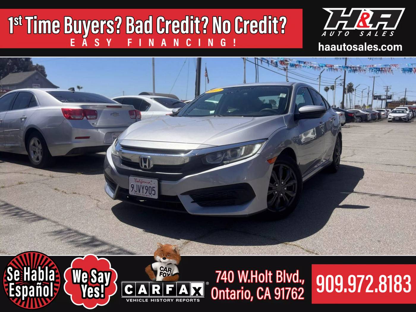 2017 Honda Civic LX — Sedan — 135,253 mi — Ontario, CA