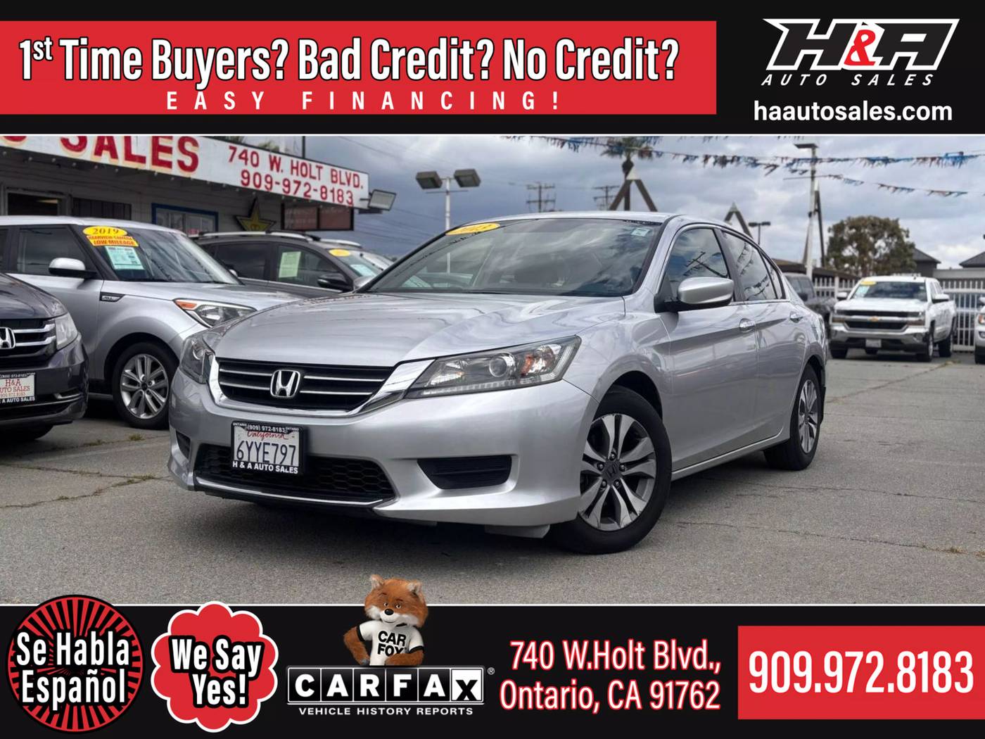2013 Honda Accord LX — Sedan — 91,346 mi — Ontario, CA