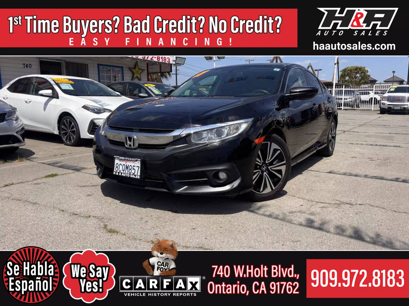 2017 Honda Civic EX-L — Sedan — 130,891 mi — Ontario, CA